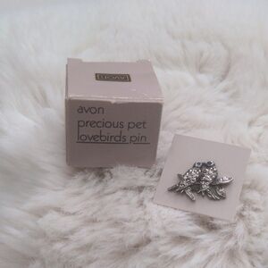 Vintage AVON Precious Pet Lovebirds Pin – With Original Box
